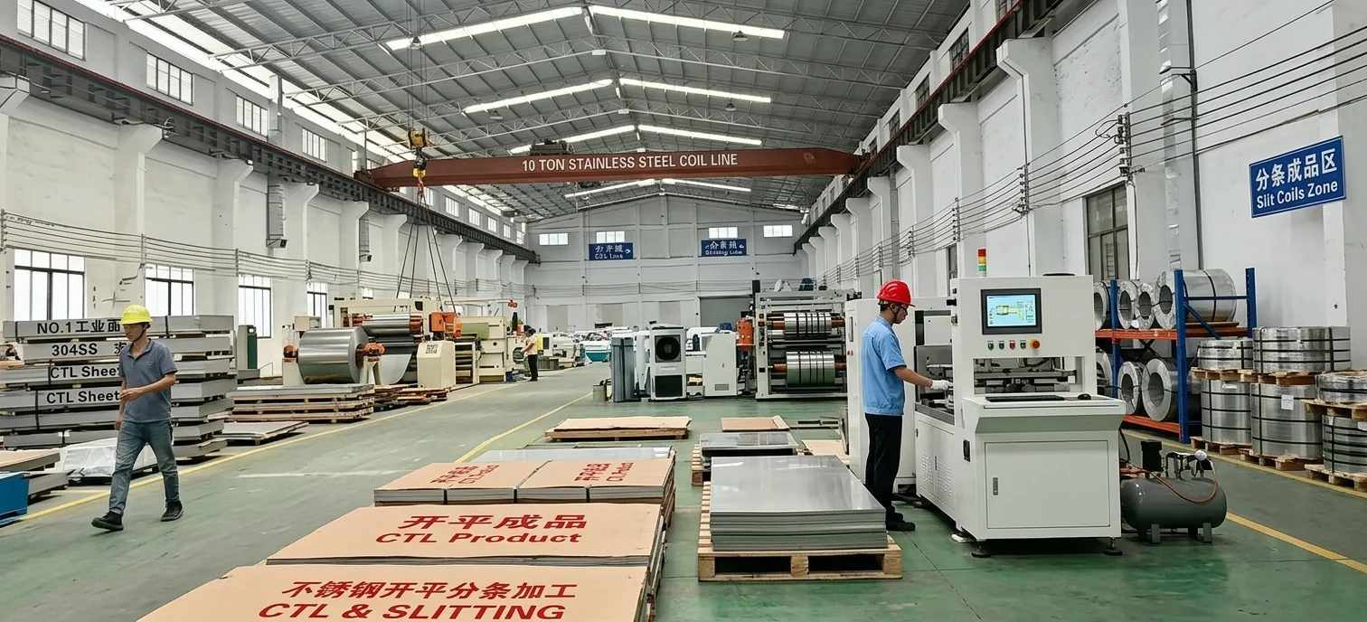 Stainless steel leveling/slitting workshop
